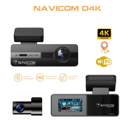 Camera hành trình trước sau 4K GPS Wifi Navicom D4K